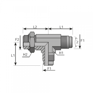 Adjustable Run Tee male JIC – male UNF. (TMJ.MOU.B)